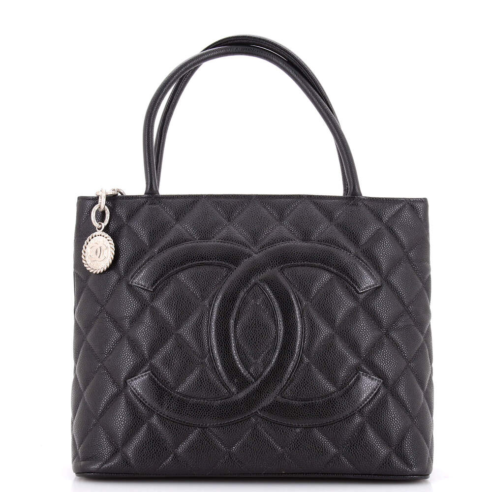 Chanel Medallion Tote Quilted Caviar #262248C25B